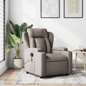 Taupe gray fabric reclining massage chair by , Armchairs - Ref: Foro24-372423, Price: 256,33 €, Discount: %