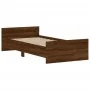 Oak brown engineered wood bed frame 100x200 cm by , Beds and slatted bases - Ref: Foro24-835938, Price: 77,17 €, Discount: %