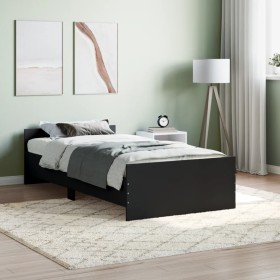 Schwarzer Bettrahmen aus Holzwerkstoff, 100 x 200 cm von , Betten und Lattenroste - Ref: Foro24-835933, Preis: 75,31 €, Rabat...