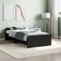 Black engineered wood bed frame 100x200 cm by , Beds and slatted bases - Ref: Foro24-835933, Price: 73,87 €, Discount: %
