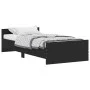 Black engineered wood bed frame 100x200 cm by , Beds and slatted bases - Ref: Foro24-835933, Price: 73,87 €, Discount: %
