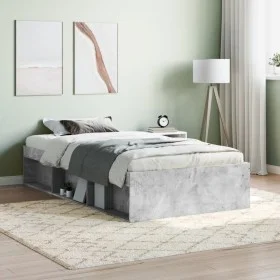 Concrete gray bed frame 100x200 cm by , Beds and slatted bases - Ref: Foro24-3203834, Price: 118,68 €, Discount: %