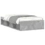 Concrete gray bed frame 100x200 cm by , Beds and slatted bases - Ref: Foro24-3203834, Price: 118,68 €, Discount: %