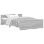 Sonoma gray bed frame with headboard and footboard 120x200 cm by , Beds and slatted bases - Ref: Foro24-3203745, Price: 127,9...