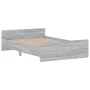 Sonoma gray bed frame with headboard and footboard 120x200 cm by , Beds and slatted bases - Ref: Foro24-3203745, Price: 127,9...