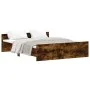 Estructura de cama con cabecero piecero roble ahumado 150x200cm de , Camas y somieres - Ref: Foro24-3203758, Precio: 136,23 €...