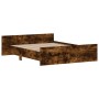 Bed frame with smoked oak headboard and footboard 150x200cm by , Beds and slatted bases - Ref: Foro24-3203758, Price: 137,93 ...
