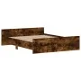 Bed frame with smoked oak headboard and footboard 150x200cm by , Beds and slatted bases - Ref: Foro24-3203758, Price: 136,27 ...