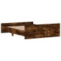 Bed frame with smoked oak headboard and footboard 150x200cm by , Beds and slatted bases - Ref: Foro24-3203758, Price: 137,93 ...