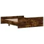Bed frame with smoked oak headboard and footboard 150x200cm by , Beds and slatted bases - Ref: Foro24-3203758, Price: 136,27 ...
