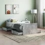 Concrete gray bed frame with headboard and footboard 75x190 cm by , Beds and slatted bases - Ref: Foro24-3203820, Price: 135,...