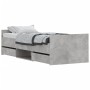 Betongrauer Bettrahmen mit Kopf- und Fußteil 75x190 cm von , Betten und Lattenroste - Ref: Foro24-3203820, Preis: 132,07 €, R...