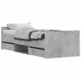 Concrete gray bed frame with headboard and footboard 75x190 cm by , Beds and slatted bases - Ref: Foro24-3203820, Price: 135,...