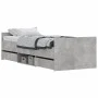 Concrete gray bed frame with headboard and footboard 75x190 cm by , Beds and slatted bases - Ref: Foro24-3203820, Price: 135,...