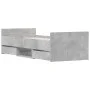 Concrete gray bed frame with headboard and footboard 75x190 cm by , Beds and slatted bases - Ref: Foro24-3203820, Price: 135,...