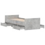 Betongrauer Bettrahmen mit Kopf- und Fußteil 75x190 cm von , Betten und Lattenroste - Ref: Foro24-3203820, Preis: 132,07 €, R...
