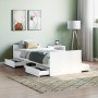 White bed frame with headboard and footboard 75x190 cm by , Beds and slatted bases - Ref: Foro24-3203817, Price: 139,97 €, Di...