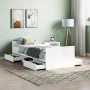 White bed frame with headboard and footboard 75x190 cm by , Beds and slatted bases - Ref: Foro24-3203817, Price: 149,10 €, Di...