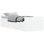 White bed frame with headboard and footboard 75x190 cm by , Beds and slatted bases - Ref: Foro24-3203817, Price: 139,97 €, Di...