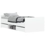 White bed frame with headboard and footboard 75x190 cm by , Beds and slatted bases - Ref: Foro24-3203817, Price: 139,97 €, Di...
