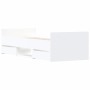 White bed frame with headboard and footboard 75x190 cm by , Beds and slatted bases - Ref: Foro24-3203817, Price: 139,97 €, Di...