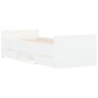 White bed frame with headboard and footboard 75x190 cm by , Beds and slatted bases - Ref: Foro24-3203817, Price: 139,97 €, Di...