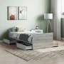 Sonoma gray bed frame with headboard and footboard 75x190 cm by , Beds and slatted bases - Ref: Foro24-3203822, Price: 147,22...