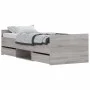 Sonoma gray bed frame with headboard and footboard 75x190 cm by , Beds and slatted bases - Ref: Foro24-3203822, Price: 147,22...
