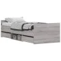 Sonoma gray bed frame with headboard and footboard 75x190 cm by , Beds and slatted bases - Ref: Foro24-3203822, Price: 147,22...