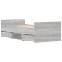 Sonoma gray bed frame with headboard and footboard 75x190 cm by , Beds and slatted bases - Ref: Foro24-3203822, Price: 146,43...