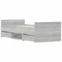 Sonoma gray bed frame with headboard and footboard 75x190 cm by , Beds and slatted bases - Ref: Foro24-3203822, Price: 147,22...