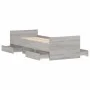 Sonoma gray bed frame with headboard and footboard 75x190 cm by , Beds and slatted bases - Ref: Foro24-3203822, Price: 147,22...
