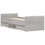 Sonoma gray bed frame with headboard and footboard 75x190 cm by , Beds and slatted bases - Ref: Foro24-3203822, Price: 146,43...