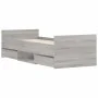 Sonoma gray bed frame with headboard and footboard 75x190 cm by , Beds and slatted bases - Ref: Foro24-3203822, Price: 147,22...