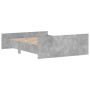 Betongrauer Bettrahmen mit Kopf- und Fußteil 140 x 190 cm von , Betten und Lattenroste - Ref: Foro24-3203785, Preis: 175,24 €...