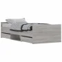 Sonoma gray bed frame with headboard and footboard 100x200 cm by , Beds and slatted bases - Ref: Foro24-3203801, Price: 163,3...