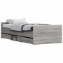 Sonoma gray bed frame with headboard and footboard 100x200 cm by , Beds and slatted bases - Ref: Foro24-3203801, Price: 165,1...