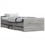 Sonoma gray bed frame with headboard and footboard 100x200 cm by , Beds and slatted bases - Ref: Foro24-3203801, Price: 163,3...