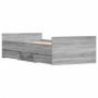 Sonoma gray bed frame with headboard and footboard 100x200 cm by , Beds and slatted bases - Ref: Foro24-3203801, Price: 165,1...