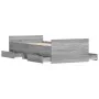 Sonoma gray bed frame with headboard and footboard 100x200 cm by , Beds and slatted bases - Ref: Foro24-3203801, Price: 163,3...