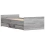Sonoma gray bed frame with headboard and footboard 100x200 cm by , Beds and slatted bases - Ref: Foro24-3203801, Price: 163,3...