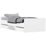 White bed frame with headboard and footboard 90x200 cm by , Beds and slatted bases - Ref: Foro24-3203803, Price: 148,82 €, Di...