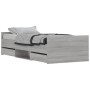 Estructura de cama con cabecero piecero gris Sonoma 90x200 cm de , Camas y somieres - Ref: Foro24-3203808, Precio: 202,48 €, ...