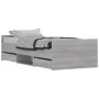 Sonoma gray bed frame with headboard and footboard 90x200 cm by , Beds and slatted bases - Ref: Foro24-3203808, Price: 192,29...