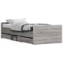 Sonoma gray bed frame with headboard and footboard 90x200 cm by , Beds and slatted bases - Ref: Foro24-3203808, Price: 192,29...