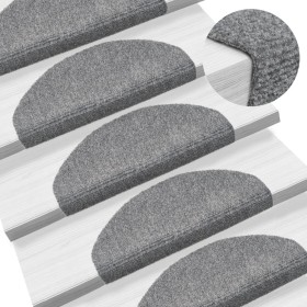 Stufenmatte 15 Einheiten aus gestanztem Stoff 65x21x4cm hellgrau von vidaXL, Treppenmatten - Ref: Foro24-132699, Preis: 50,65...