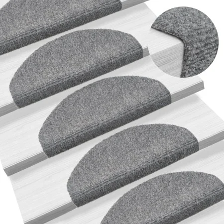 Stair mat 15 units punched fabric 65x21x4cm light gray by vidaXL, Stair mats - Ref: Foro24-132699, Price: 49,54 €, Discount: %