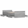 Sonoma gray bed frame with headboard and footboard 90x200 cm by , Beds and slatted bases - Ref: Foro24-3203808, Price: 192,29...