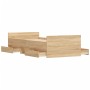 Bed frame with Sonoma oak headboard and footboard 100x200 cm by , Beds and slatted bases - Ref: Foro24-3203798, Price: 188,46...