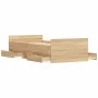 Bed frame with Sonoma oak headboard and footboard 100x200 cm by , Beds and slatted bases - Ref: Foro24-3203798, Price: 185,47...
